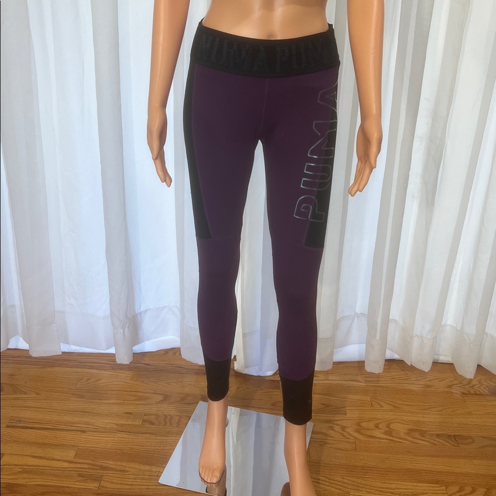 Puma Women's Black and Purple Leggings